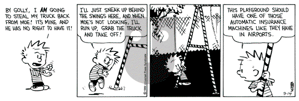 Calvin and Hobbes on Thursday September 14, 1989 Comic Strip