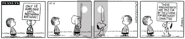 Peanuts on Tuesday December 4, 1962 Comic Strip