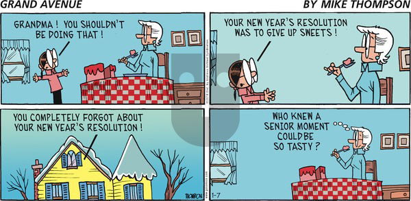 Grand Avenue on Sunday January 7, 2018 Comic Strip