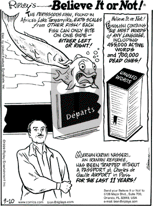 Ripley's Believe It or Not on Friday September 10, 1999 Comic Strip