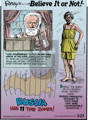 Ripley's Believe It or Not on Wednesday August 23, 2017 Comic Strip