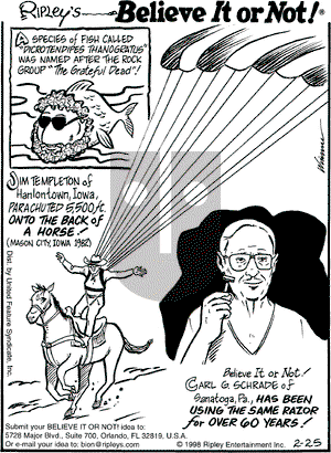 Ripley's Believe It or Not on Sunday July 5, 1998 Comic Strip