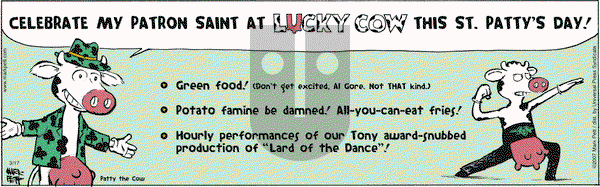 Lucky Cow on Saturday March 17, 2007 Comic Strip