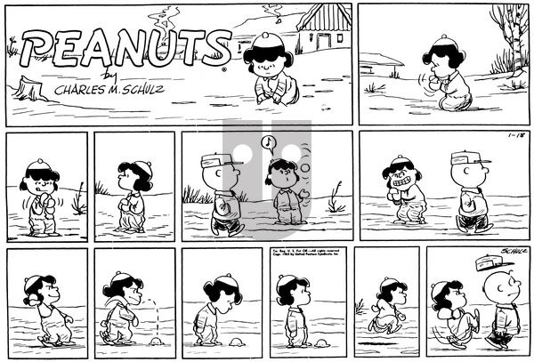 Peanuts on Sunday January 18, 1959 Comic Strip
