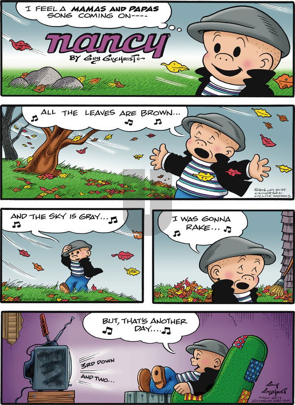 Nancy on Sunday October 9, 2016 Comic Strip