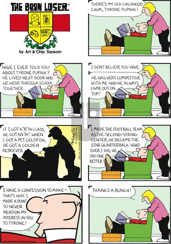 The Born Loser on Sunday January 12, 2014 Comic Strip