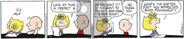 Peanuts on Monday March 27, 2000 Comic Strip