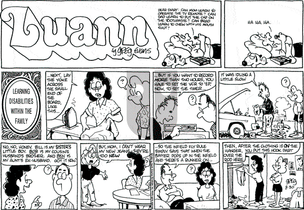 Luann on Sunday August 30, 1992 Comic Strip