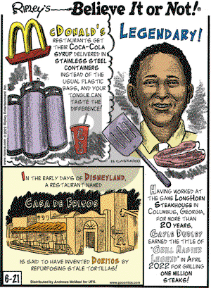 Ripley's Believe It or Not - Tuesday June 21, 2022 Comic Strip