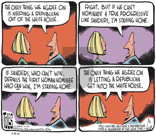 Tom Toles on Monday February 8, 2016 Comic Strip