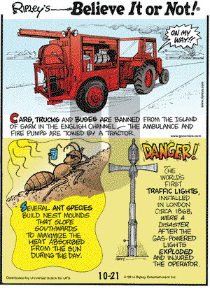 Ripley's Believe It or Not on Tuesday October 21, 2014 Comic Strip