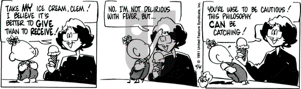 Rose is Rose on Thursday April 4, 1991 Comic Strip