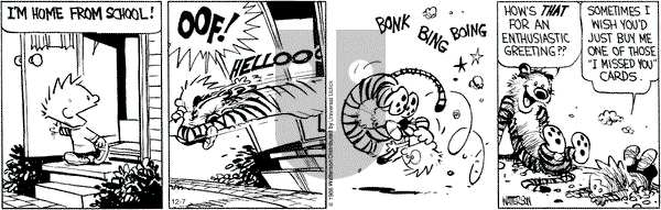 Calvin and Hobbes - Wednesday December 7, 2016 Comic Strip