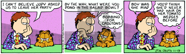 Garfield on Saturday November 19, 1988 Comic Strip