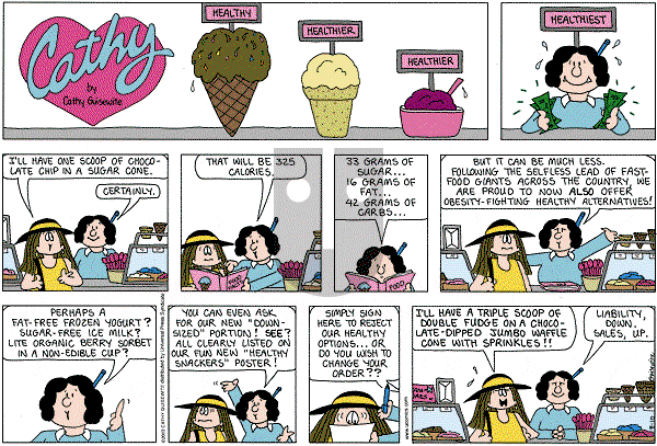 Cathy Classics - Sunday August 10, 2003 Comic Strip