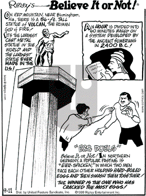 Ripley's Believe It or Not on Saturday September 11, 1999 Comic Strip