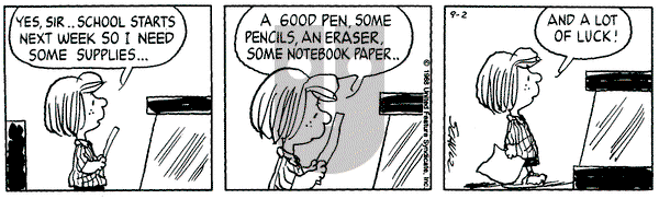 Peanuts on Friday September 2, 1988 Comic Strip
