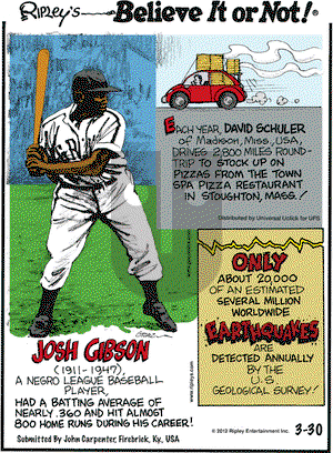Ripley's Believe It or Not on Friday March 30, 2012 Comic Strip