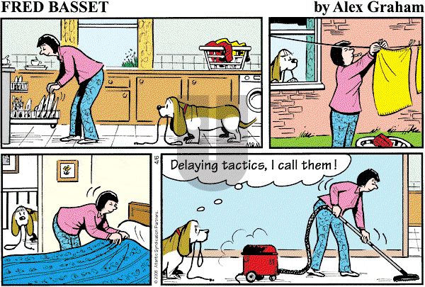 Fred Basset on Sunday April 6, 2008 Comic Strip