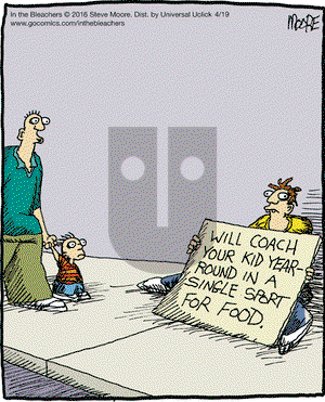 In the Bleachers on Tuesday April 19, 2016 Comic Strip