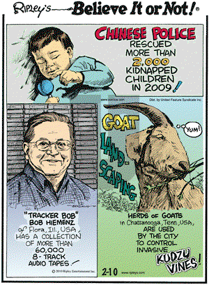 Ripley's Believe It or Not on Wednesday February 10, 2010 Comic Strip