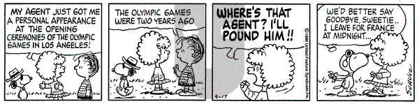 Peanuts on Wednesday September 17, 1986 Comic Strip