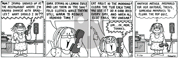 Cathy Classics on Saturday September 26, 1998 Comic Strip