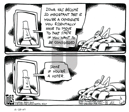 Tom Toles on Thursday December 20, 2007 Comic Strip