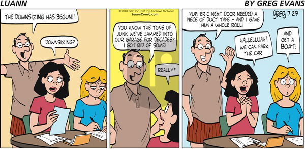 Luann on Sunday July 29, 2018 Comic Strip