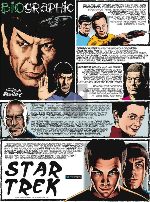 Biographic on Sunday July 10, 2016 Comic Strip