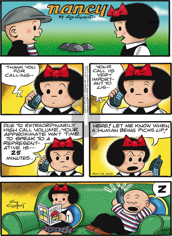 Nancy on Sunday July 26, 2015 Comic Strip