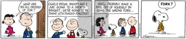 Peanuts on Monday December 22, 2003 Comic Strip