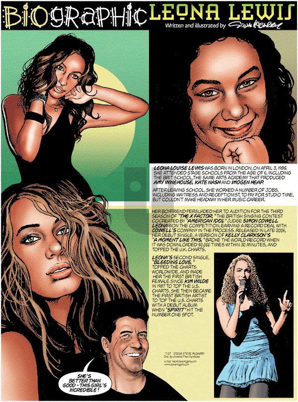 Biographic on Sunday July 27, 2008 Comic Strip
