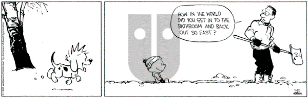 Calvin and Hobbes on Saturday January 25, 2025 Comic Strip