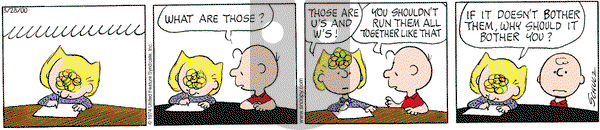 Peanuts on Tuesday March 28, 2000 Comic Strip