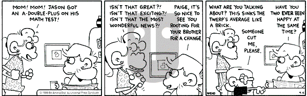 FoxTrot on Wednesday September 15, 1999 Comic Strip