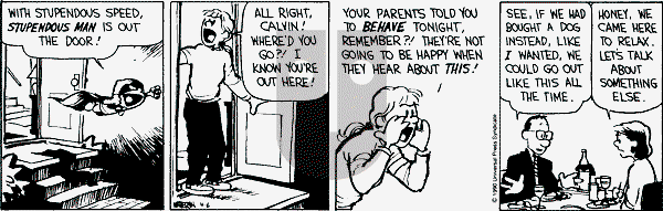 Calvin and Hobbes - Friday April 6, 1990 Comic Strip