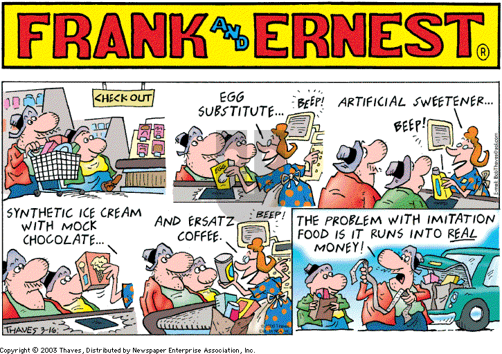Frank and Ernest on Thursday May 1, 2003 Comic Strip