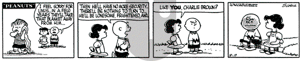 Peanuts on Wednesday August 17, 1955 Comic Strip
