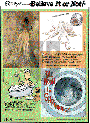 Ripley's Believe It or Not on Monday November 14, 2016 Comic Strip