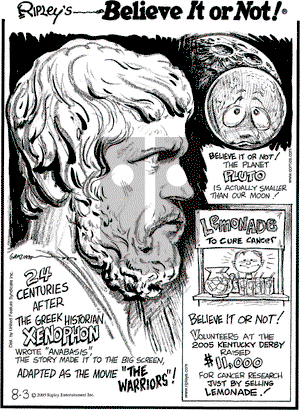 Ripley's Believe It or Not on Wednesday August 3, 2005 Comic Strip