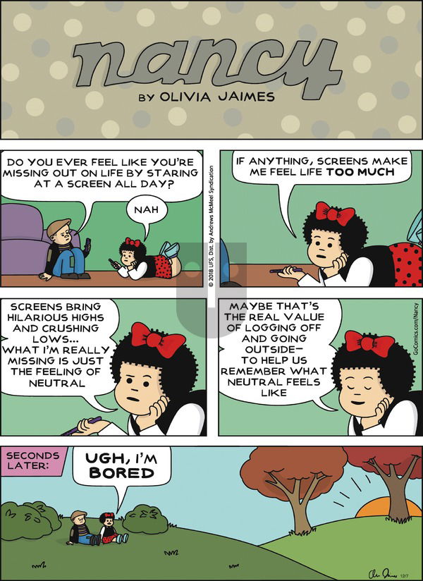 Nancy on Sunday December 7, 2025 Comic Strip