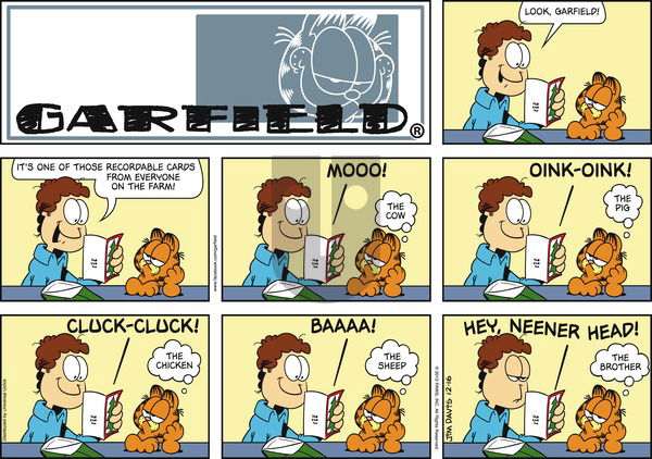 Garfield on Sunday December 16, 2012 Comic Strip