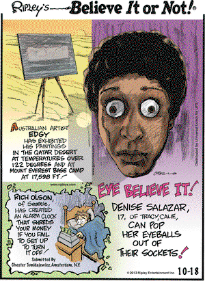 Ripley's Believe It or Not on Friday October 18, 2013 Comic Strip