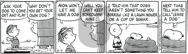 Peanuts on Friday May 5, 1995 Comic Strip