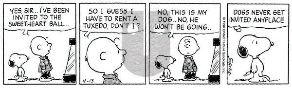 Peanuts on Saturday April 13, 1996 Comic Strip