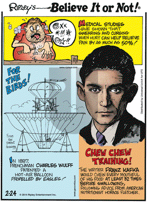 Ripley's Believe It or Not on Monday February 24, 2014 Comic Strip