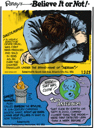 Ripley's Believe It or Not on Thursday December 23, 2010 Comic Strip