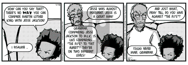 The Boondocks on Tuesday January 18, 2000 Comic Strip