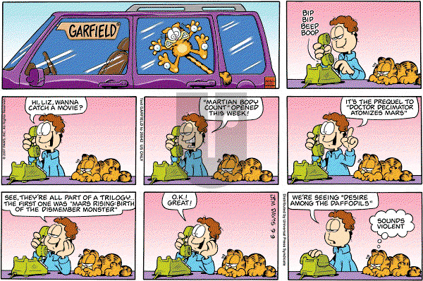 Garfield on Sunday September 9, 2007 Comic Strip